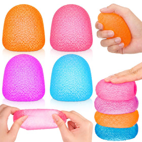 JolliLudo gummy squeeze ball pink for tactile stress relief.