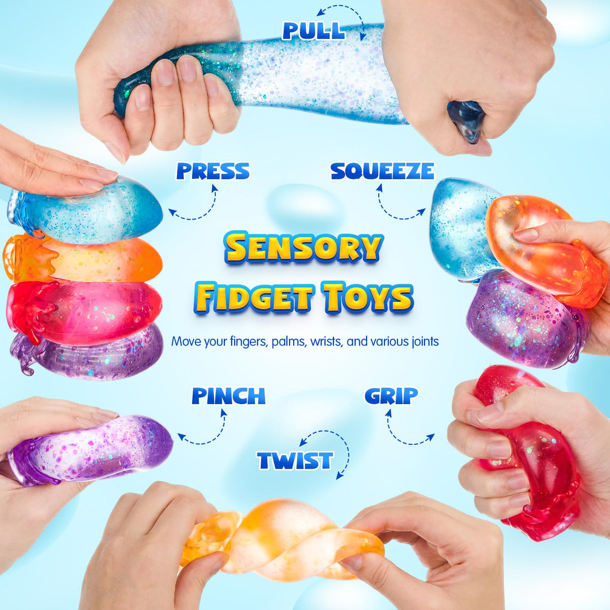 JolliLudo orange gummy squeeze drop portable stress relief.