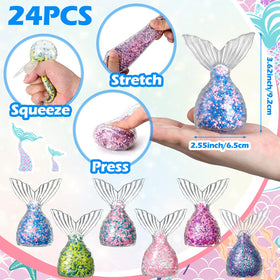 JolliLudo mermaid stress ball in hand showing ergonomic grip for easy squeezing.