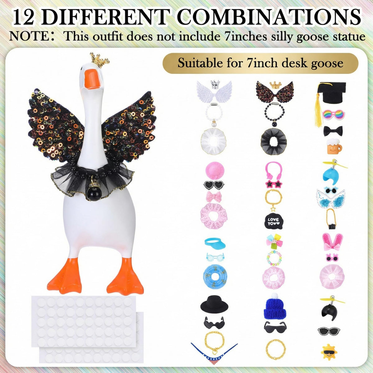 JolliLudo mini goose outfits collection 3: elegant scarves and accessories for your magnetic goose statue