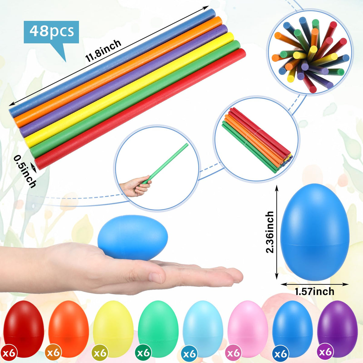 JolliLudo plastic egg shakers deliver crisp percussion for kids and beginners.