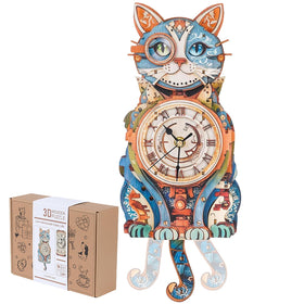 Jollitot cute cat clock puzzle assembly for a satisfying build