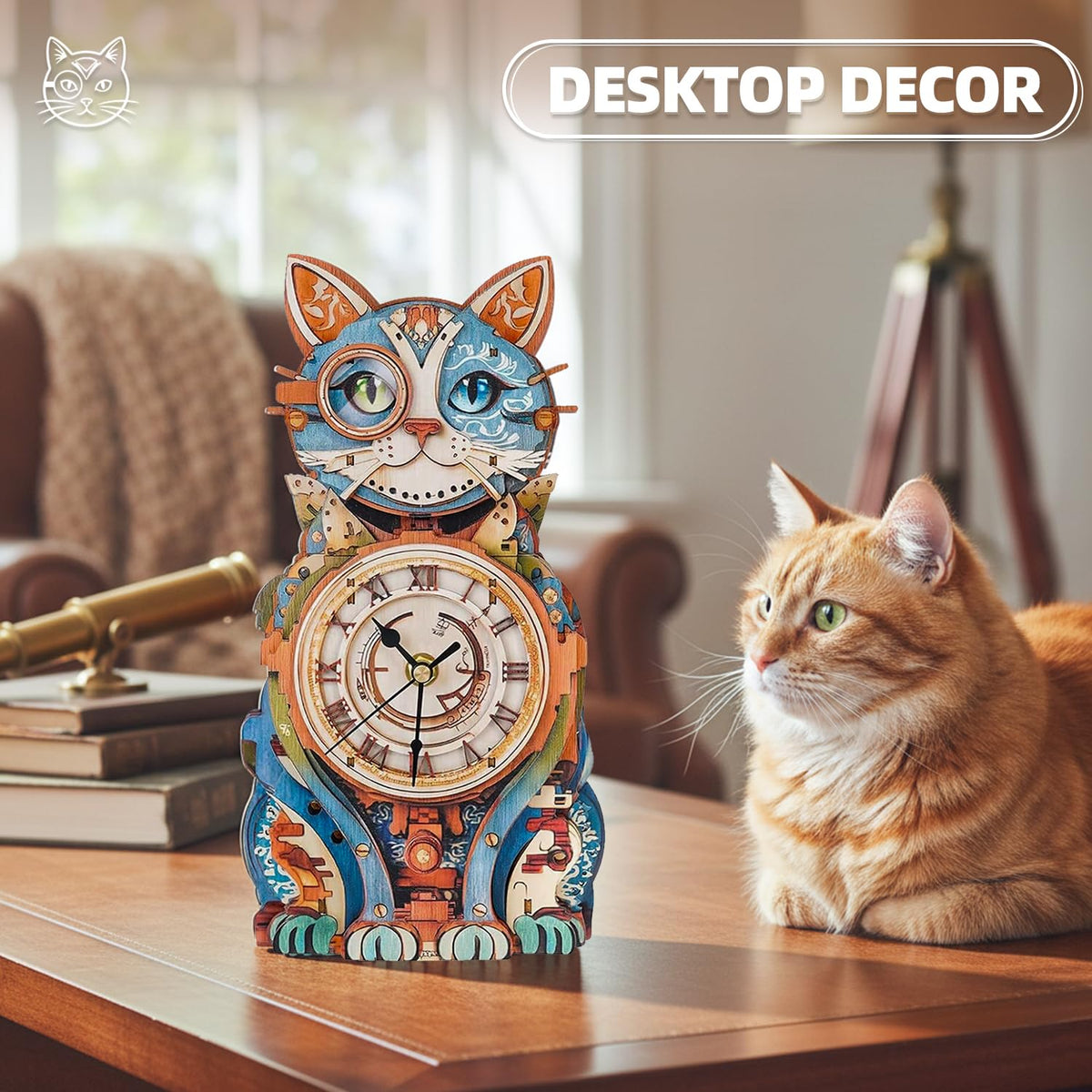 Jollitot diy cat clock puzzle kit enables a hands-on weekend project