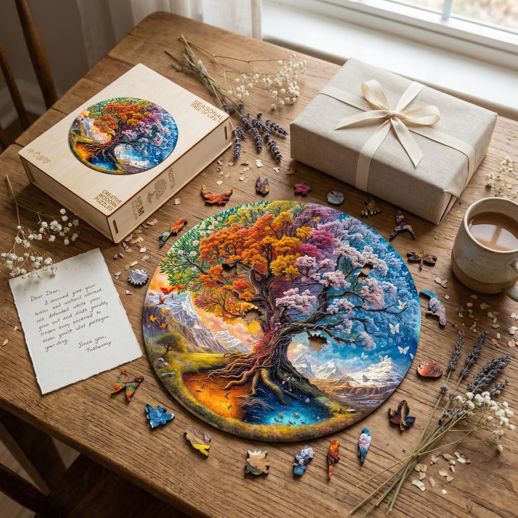 Jollitot premium wooden gift box for the Tree of Life puzzle.