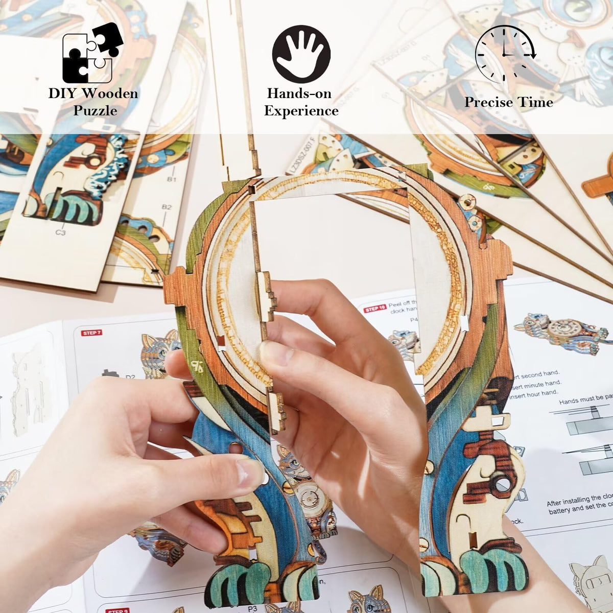 Jollitot wall clock puzzle instruction guide ensures smooth assembly