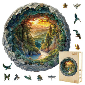 Jollitot 3D cave forest puzzle shows immersive wall art for the living room