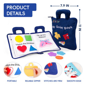 Jollybaby embroidery-handmade craft adds durable, tear-resistant stitching to the busy book