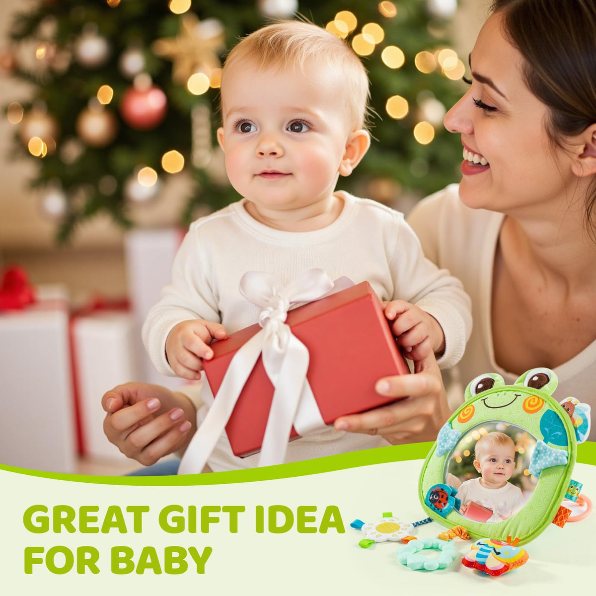 Jollybaby frog car-seat to play gym transition.