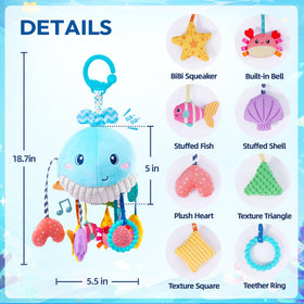Jollybaby Ocean Whale toy with play gym setup for versatile baby activity.