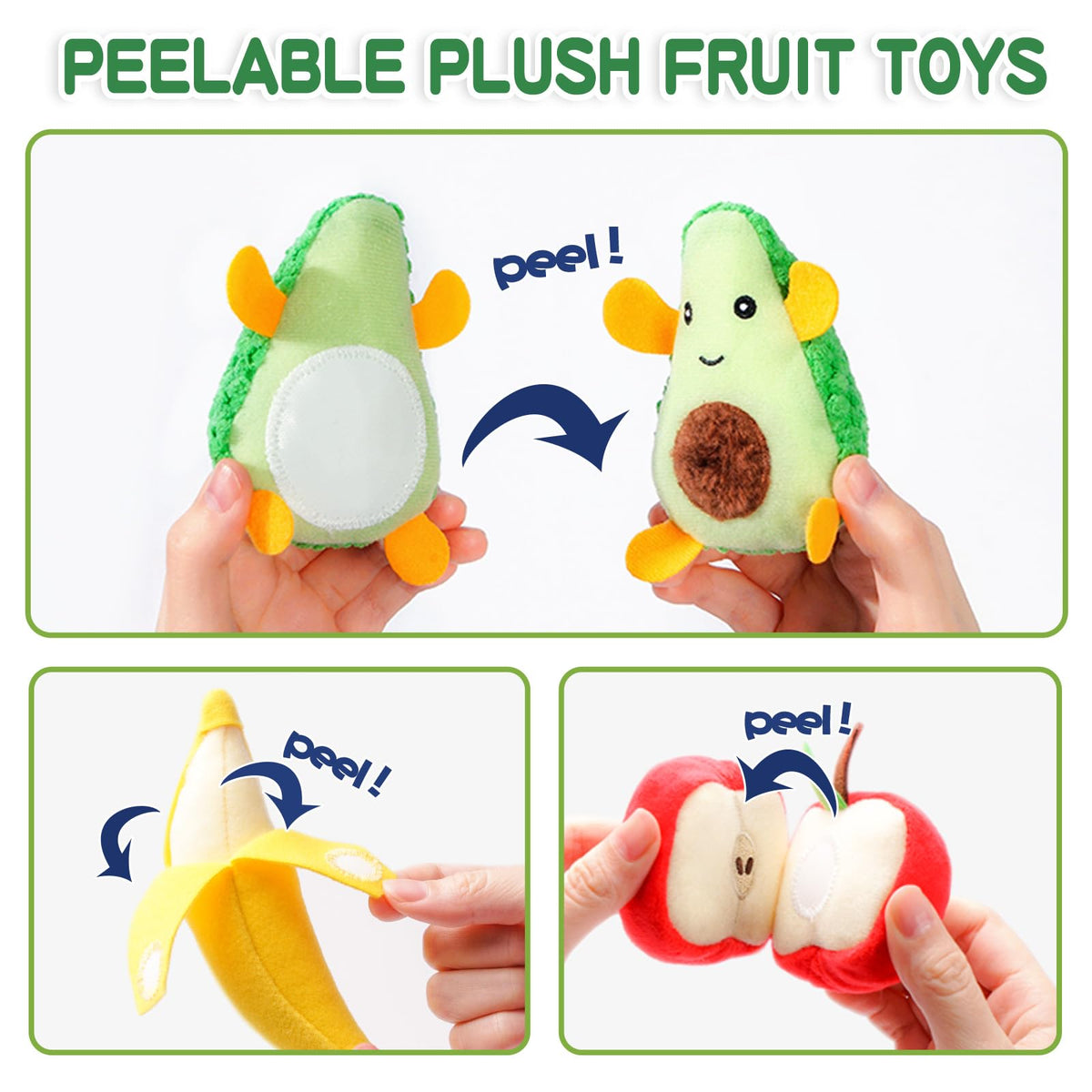 Jollybaby orange plush fruit supports sensory discovery in a soft, safe basket.