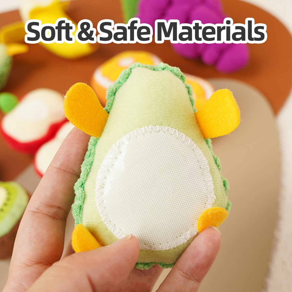 Jollybaby apple plush supports color recognition in market-style role-play