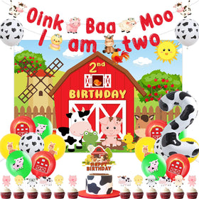 Jollyboom oink baa moo banner, ready to hang for vibrant farm-themed photos.