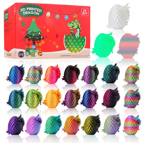 JOMBY 24-piece dragon eggs collection shows vibrant shells for display and gifting.