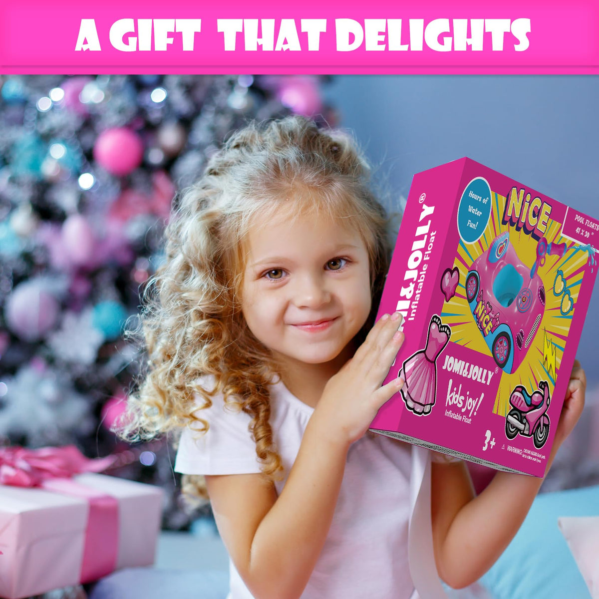 Jomi & Jolly pink princess design adds party-ready charm to any pool.