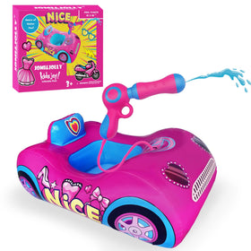 Jomi & Jolly pink princess pool float with built-in water gun for pool battles.