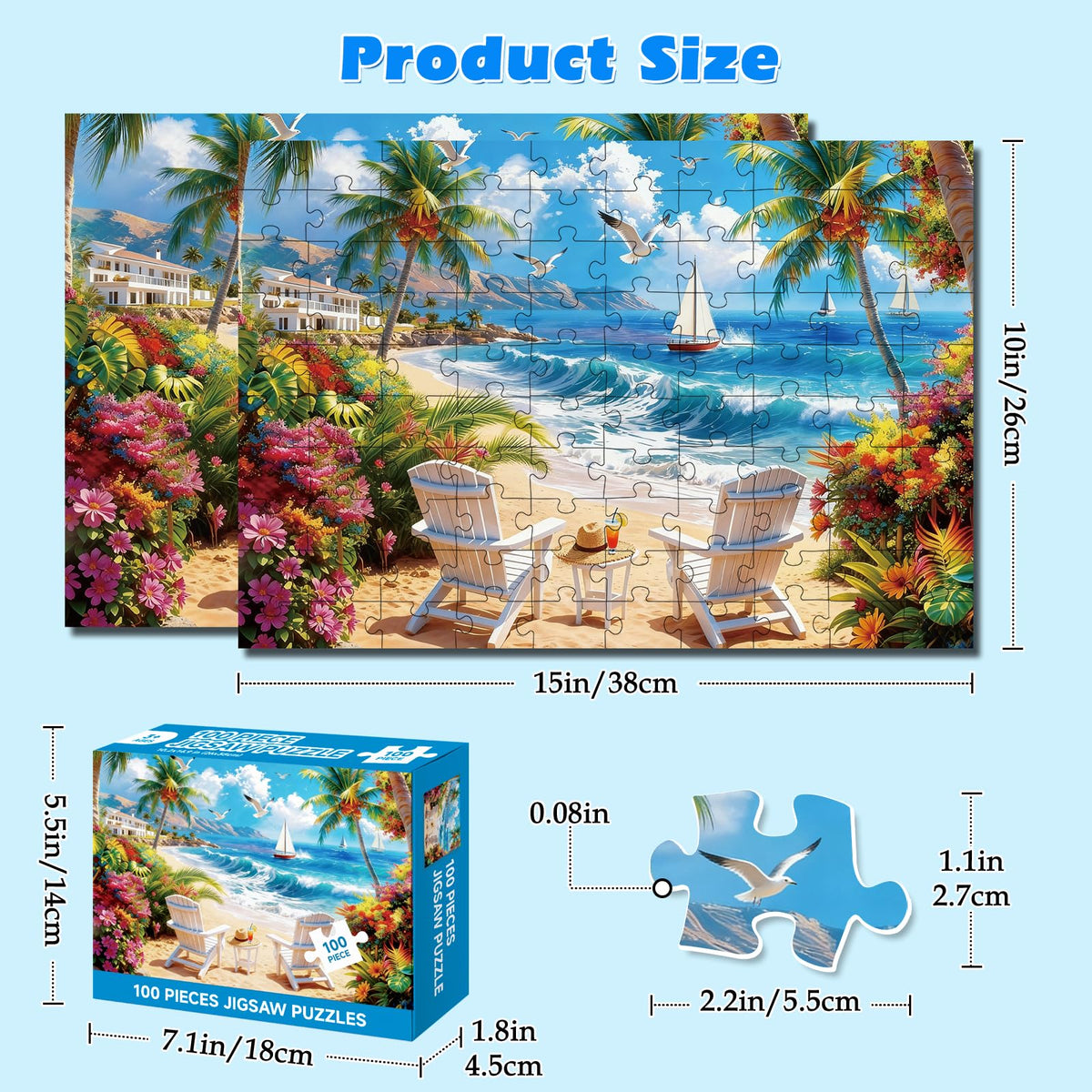 Jomzuci 4-Pack Winter Snowfield Campfire puzzle, cozy and engaging for seniors.