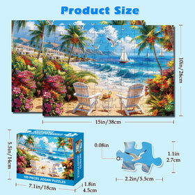 Jomzuci 4-Pack Winter Snowfield Campfire puzzle, cozy and engaging for seniors.