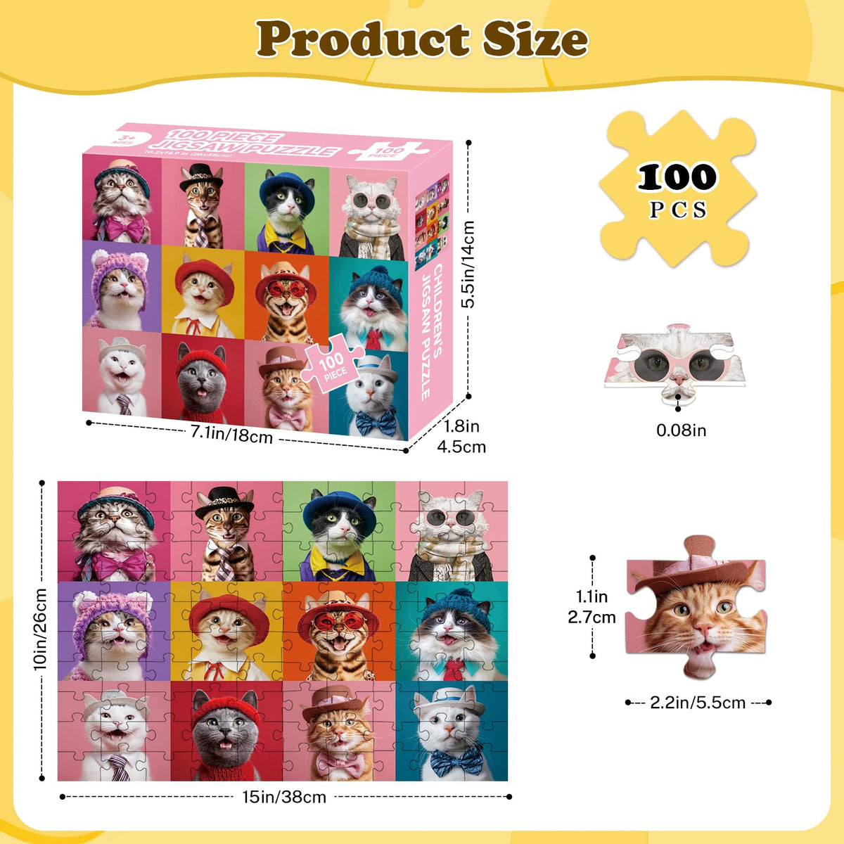 Jomzuci coquette cats theme puzzle develops fine motor skills and storytelling