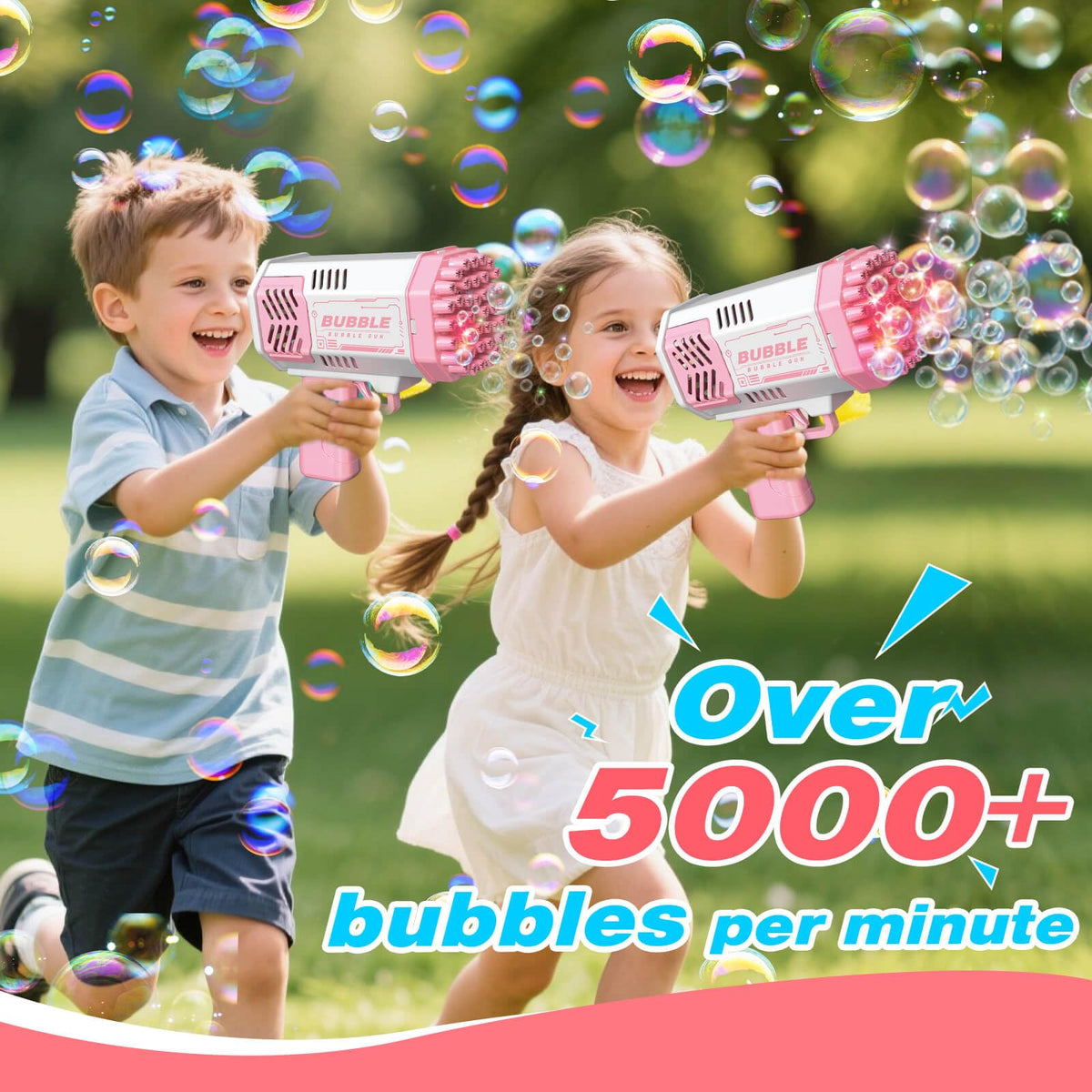 JONEG bubble blower colors provide two color options for coordinated party setups.