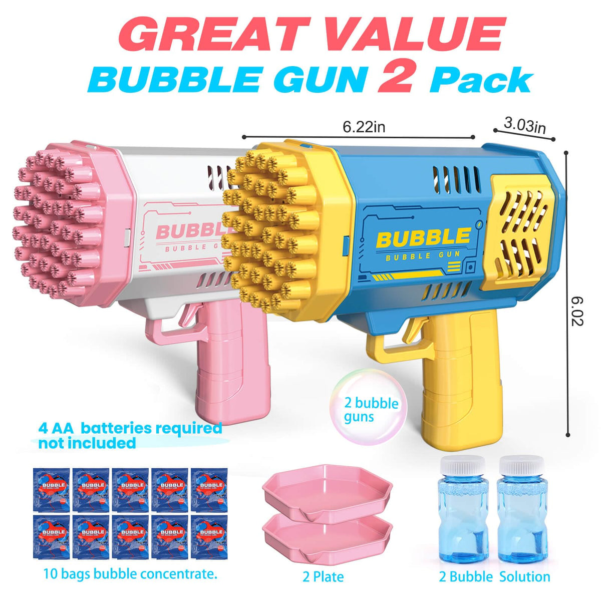 JONEG bubble wand colors provide mix-and-match fun for kids during playtime.