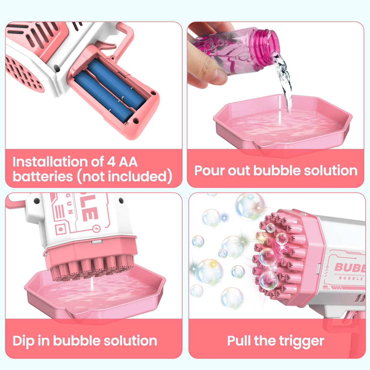 JONEG durable bubble machine withstands active play and frequent use.