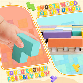 JONEG hand-eye coordination blocks support fine motor skill development.