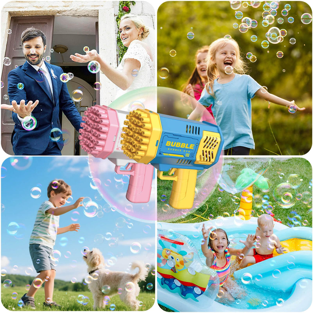 JONEG outdoor bubble party setup enhances backyard gatherings and weddings.
