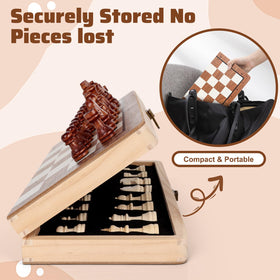 Joneytech 11.5-inch travel chess board fits backpacks and luggage.