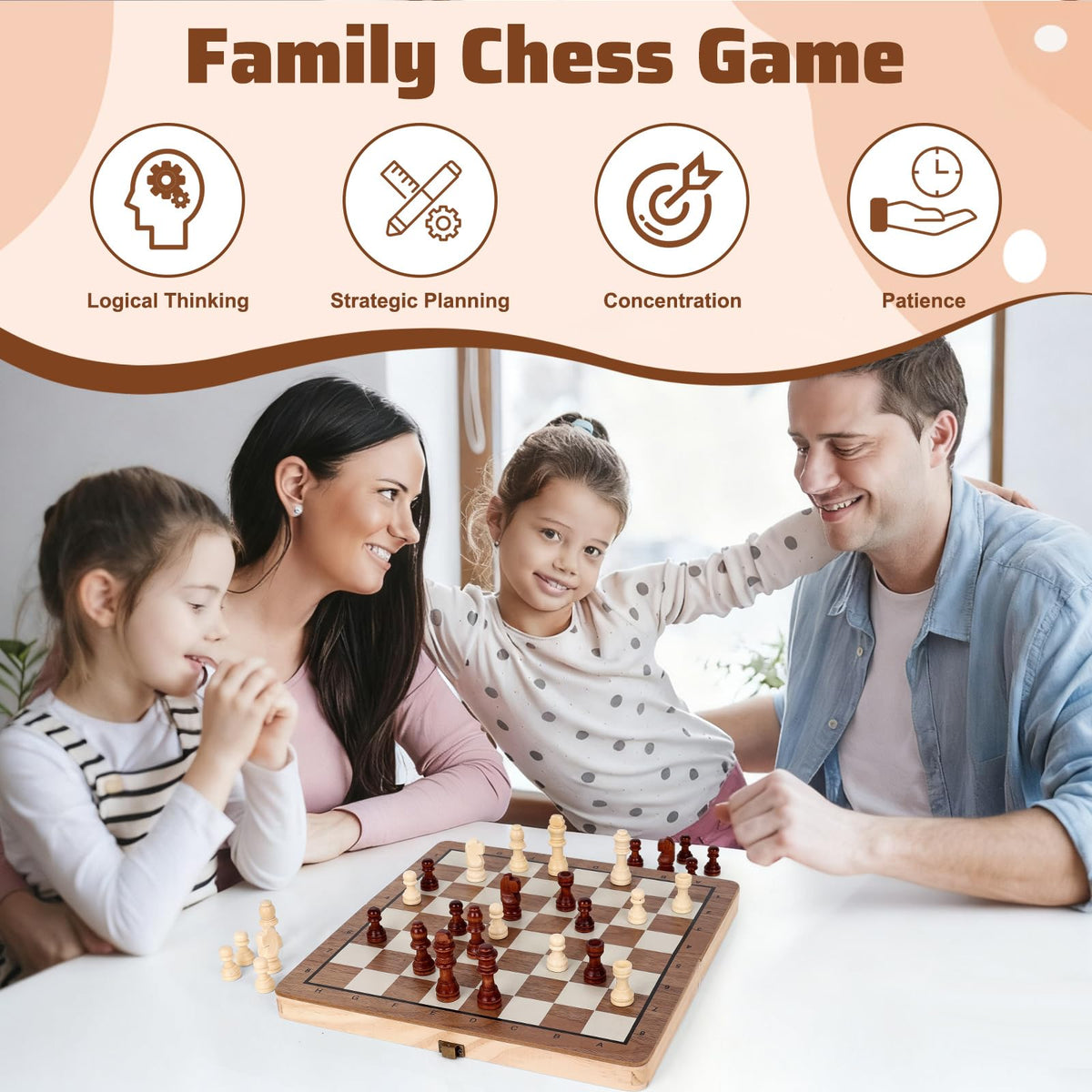 Joneytech family-friendly chess set ideal for group game night.