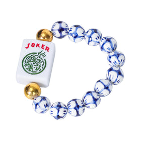 Jongyance American Mahjong Accessory blue white joker tile adds casual style to play.