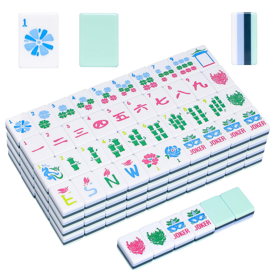 Jongyance American Mahjong tiles with engraved faces for clear, lasting readability.