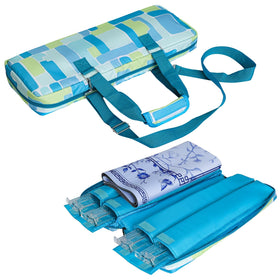 Jongyance empty-mahjong-rack-bag-green with four compartments for organized racks and mat.