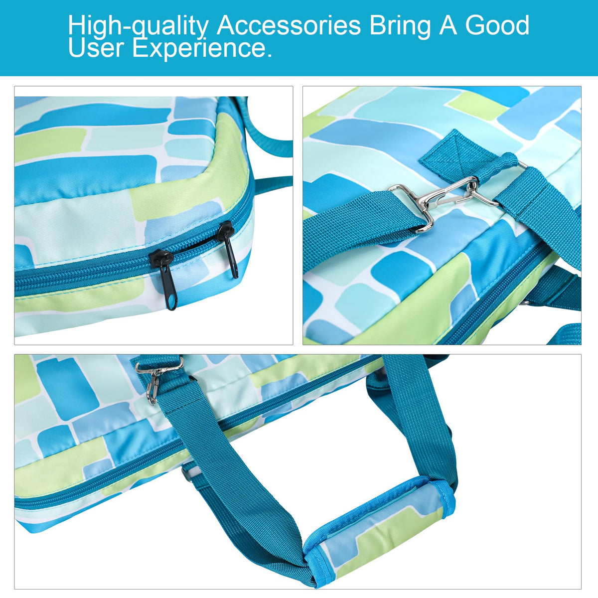 Bag exterior and carry strap of Jongyance green rack bag during transport.