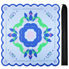 Jongyance Learning Mahjong Mat with blue pattern enhances family game-night style.