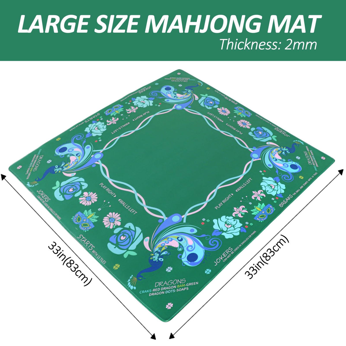 Jongyance anti-slip backing keeps tiles secure during play