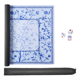Jongyance Mahjong Mat with thick rubber backing reduces noise and protects tiles
