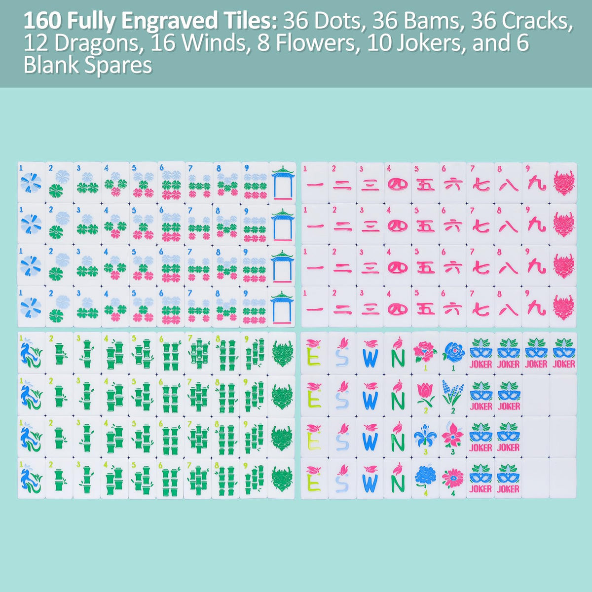 Dice and chips layout complements strategic play in the Jongyance set.