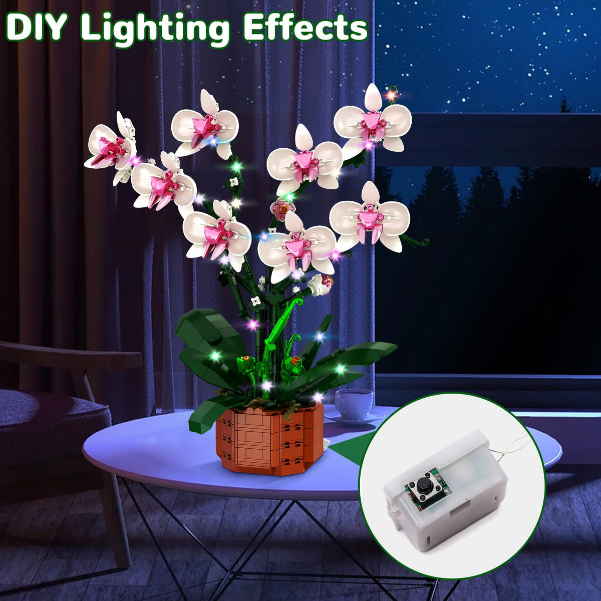 Joniuuca durable ABS plastic orchid remains vibrant and fade-free