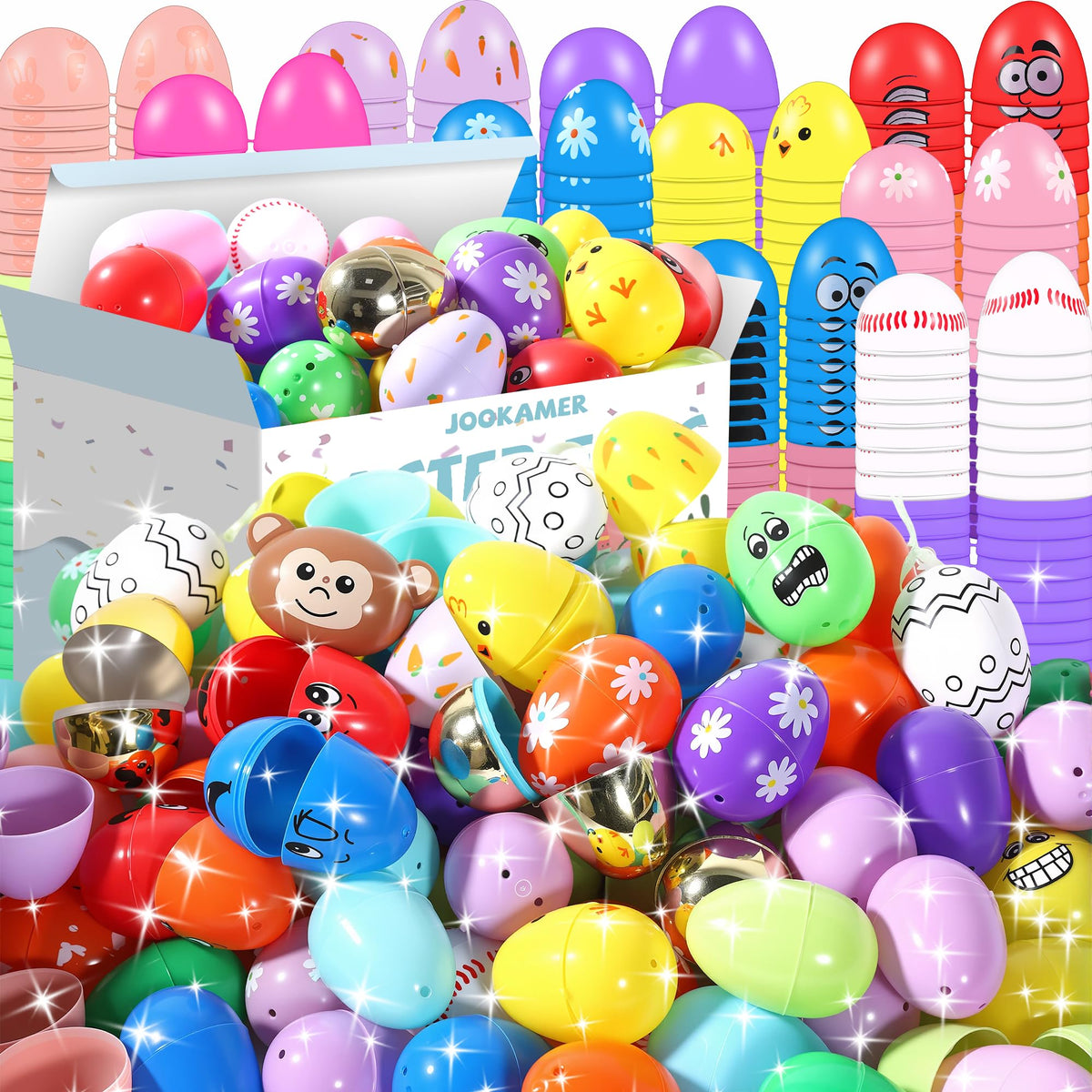 Jookamar 500pcs fillable Easter eggs ready for egg hunts and prizes