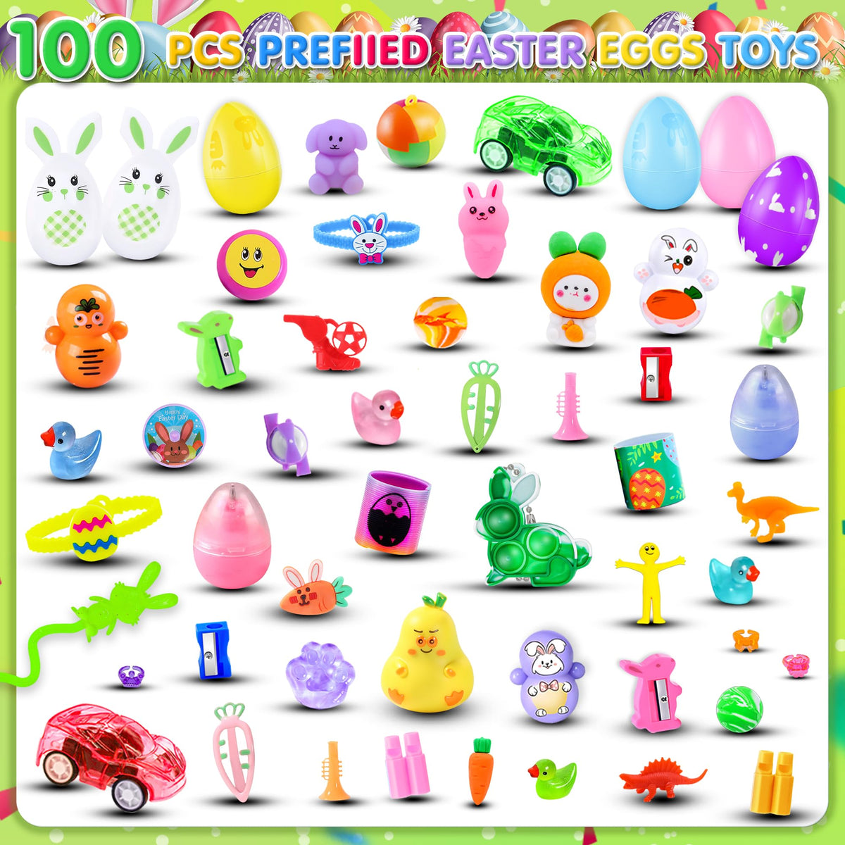 Jookamar colorful Easter eggs for hunt, great for basket fillers and party favors.