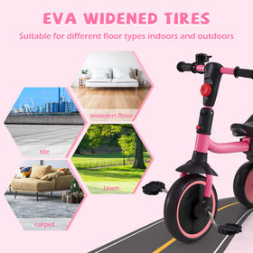 JooKiddie Tricycle wide EVA tires soften bumps for a smoother ride
