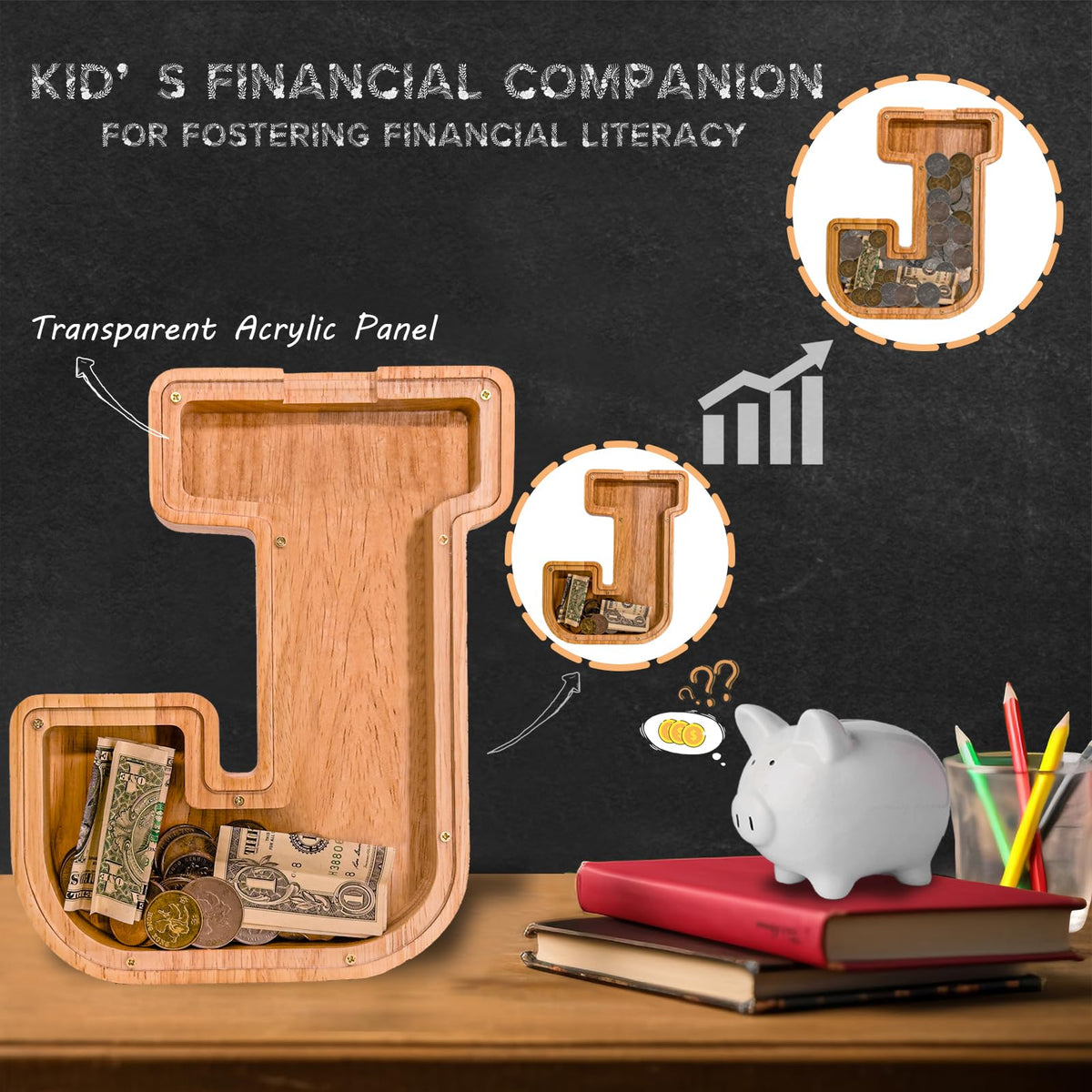JOOMLAFLY acrylic-panel savings tracker lets kids watch progress