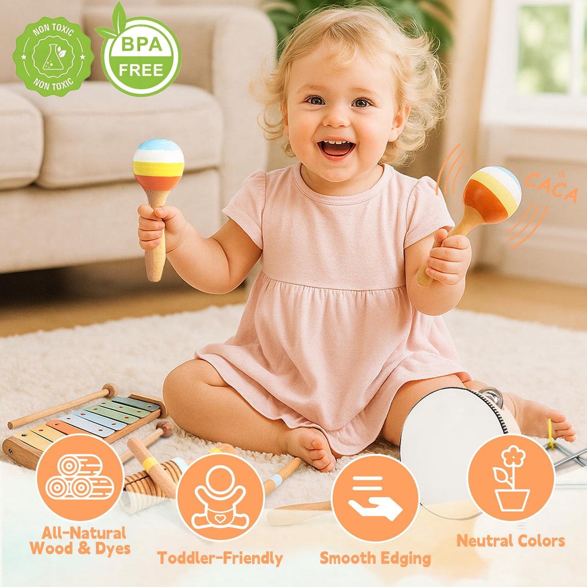 JOOMLAFLY baby musical set tambourine for percussion interest