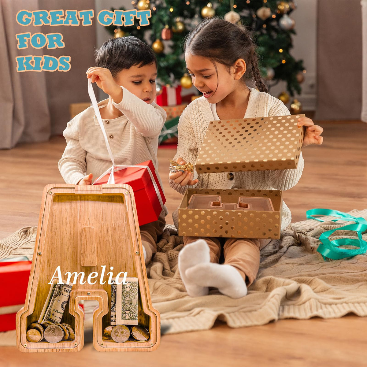 JOOMLAFLY letter piggy bank decorative storage and gift-worthy box