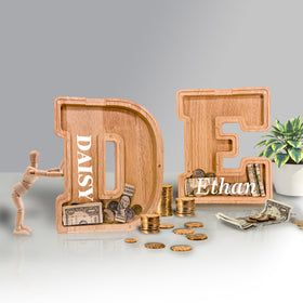 JOOMLAFLY letter piggy bank rounded edges for safe handling