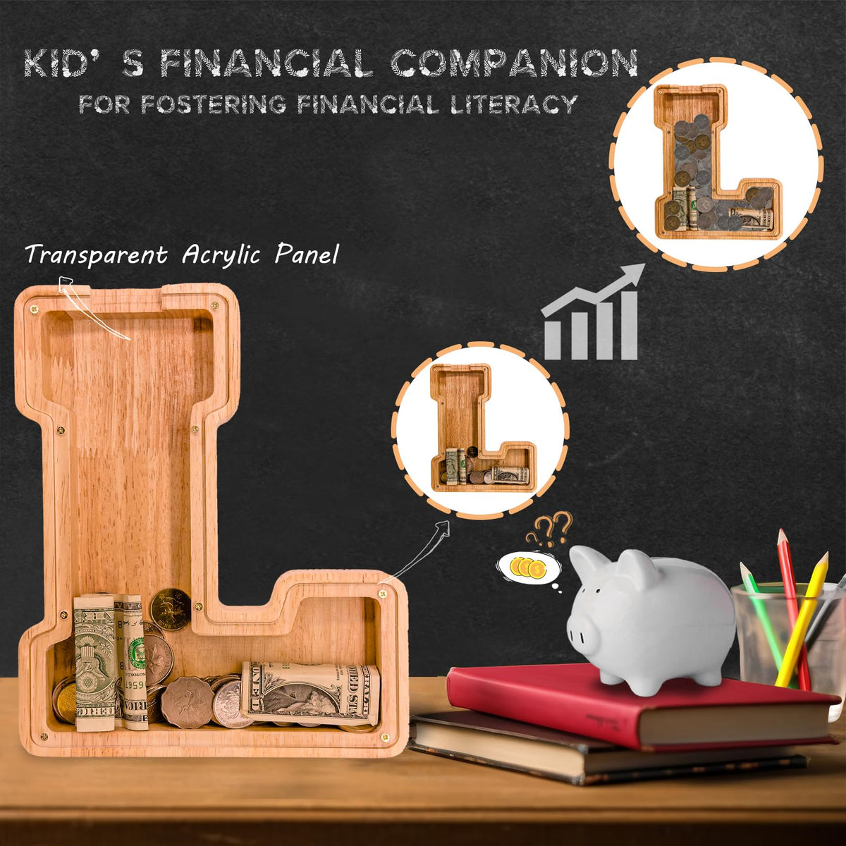 JOOMLAFLY piggy bank close up with smooth rounded corners and finish