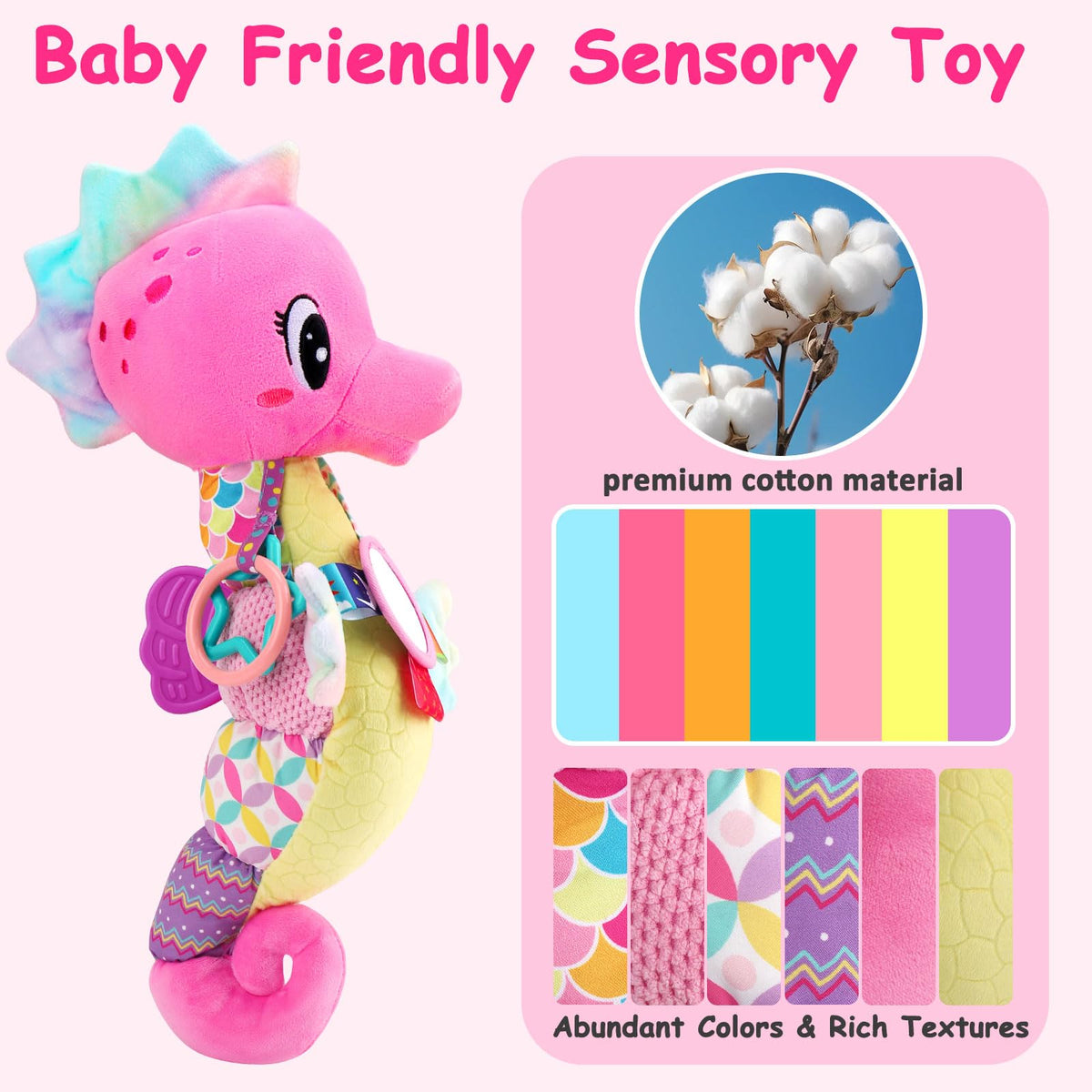 Joosharkidz seahorse baby mirror sparks curiosity during play