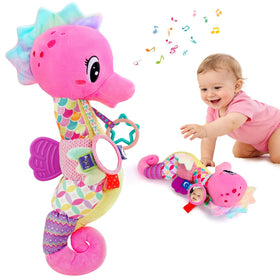 Joosharkidz seahorse musical 6-in-1 plush for baby play and calm moments