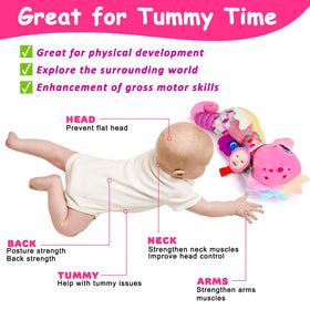 Joosharkidz seahorse tummy time toy encourages exploration during floor play