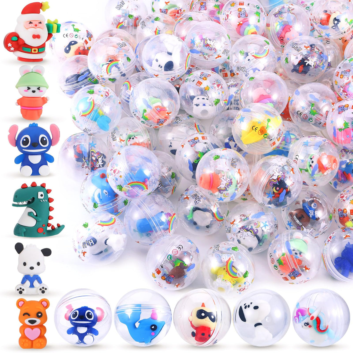Joottuan gumball capsules in clear 100-pack, ideal for prizes